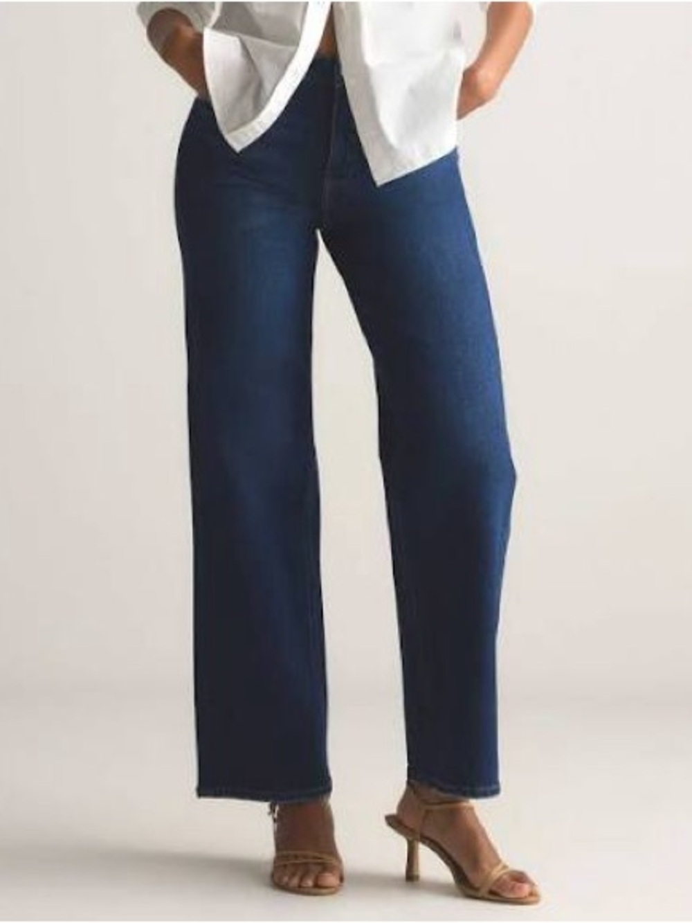 Quince Bella Relaxed Straight Jeans in Stormy Blue